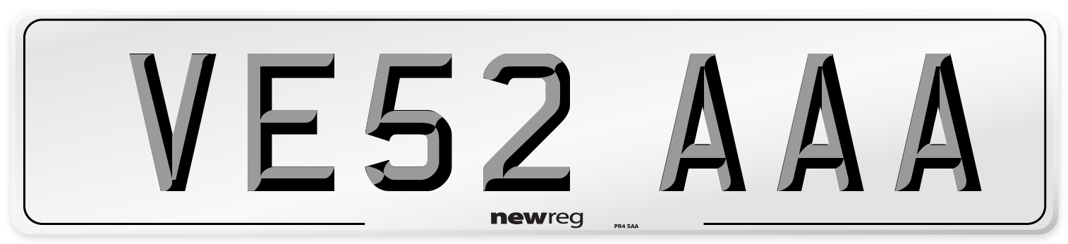 VE52 AAA Number Plate from New Reg